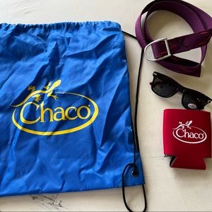Chaco lot. Satchel, belt, coozie and belt